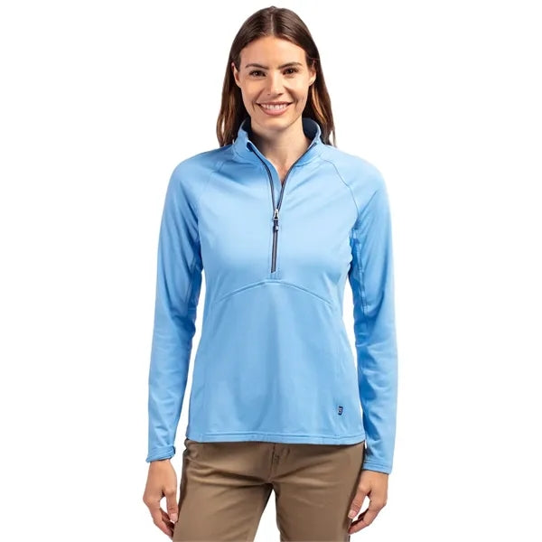 Cutter & Buck Adapt Knit Stretch Womens Half Zip Pullover