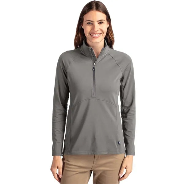 Cutter & Buck Adapt Knit Stretch Womens Half Zip Pullover