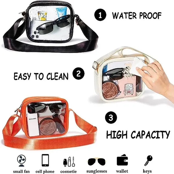 Crossbody Transparent Bag for Concerts Sports Events