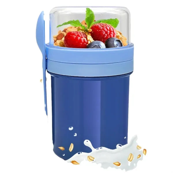 Portable Double Layer Salad With Spoon Plastic Yogurt Cups