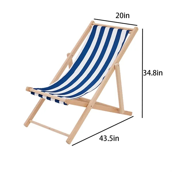 Adjustable Folding Stripe Beach Chaise Lounge Chairs