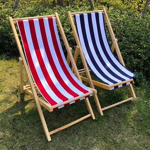 Adjustable Folding Stripe Beach Chaise Lounge Chairs