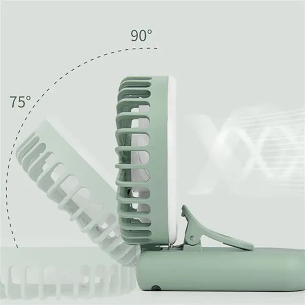 2in1 Portable Phone Clip Fan With Led Makeup Light