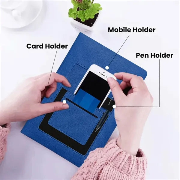 A5 Notebook Journal With Phone Pocket Pen Card Holder