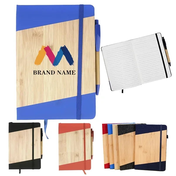 Bamboo Wood Notebook Journal With Pen
