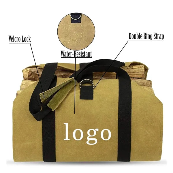 Outdoor Firewood Tote Bag - Portable Handheld Logging