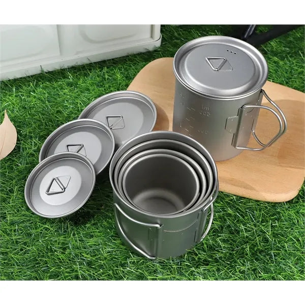 Titanium Camping Cookware Cooking Mug for Traveling