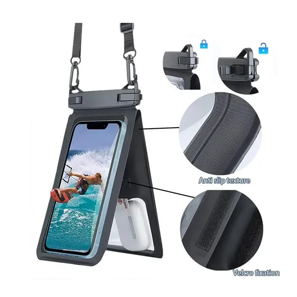 Double Space Waterproof Phone Pouch w/ Touch Screen Window