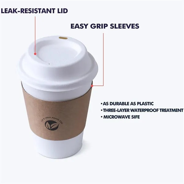 12oz Custom Bamboo Fiber Coffee Cup