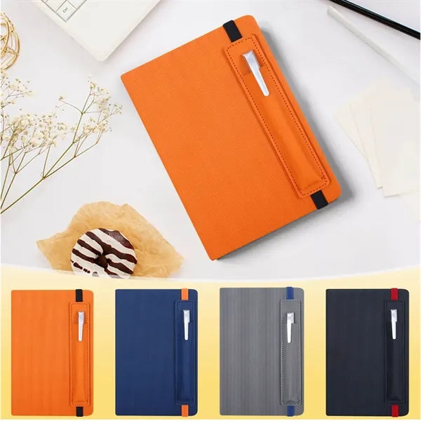 5.6" x 8.2" PU Business Notebook With Pen Holder