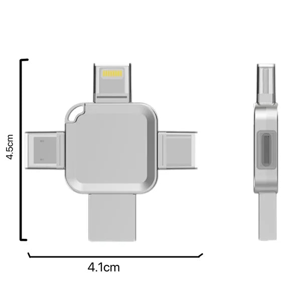 Portable Large Capacity Metal Cross 4 In 1 USB Flash Drive