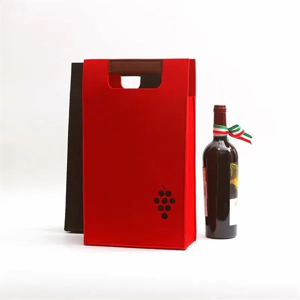 15.7 inch felt cloth double red wine bag