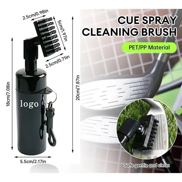 Press-Activated Golf Club Spray Cleaning Brush