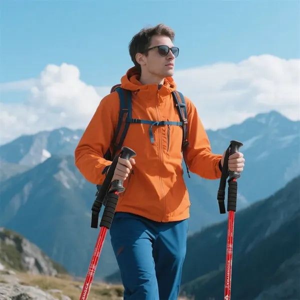 3-Section Straight Handle Aluminum Alloy Trekking Pole
