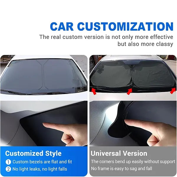 Automotive Front Windshield Sunshade with UV Protection & Gl