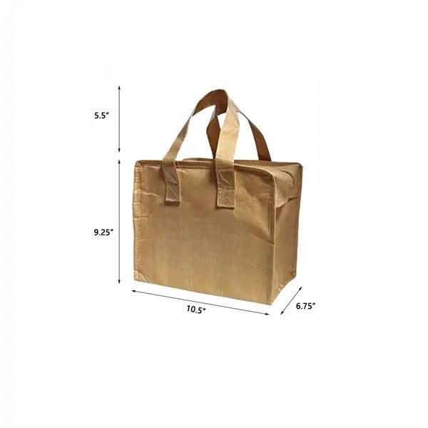 11L Waterproof Kraft Paper Hand-Held Tote Bag