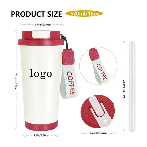 18oz Dual-Lid Coffee Vacuum Insulated Tumbler