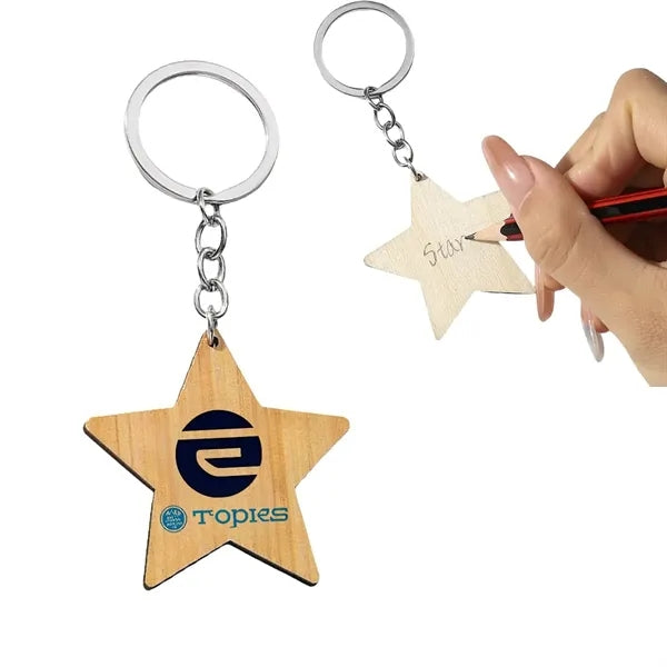 Wooden Star Keychain - Personalized Teacher Appreciation