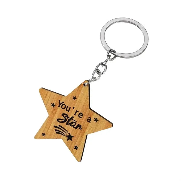 Wooden Star Keychain - Personalized Teacher Appreciation
