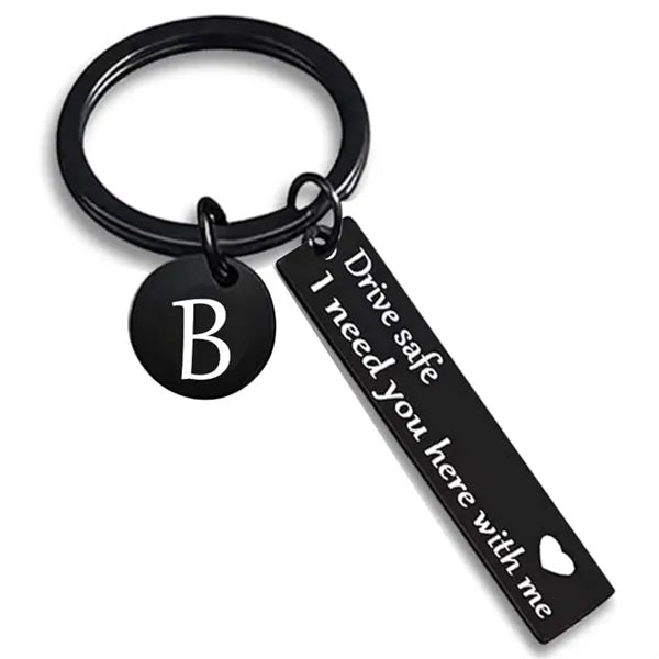 Matte Black Metal Keychain