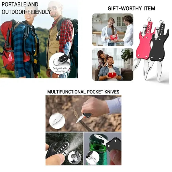 Guitar Shape 11 in 1 Outdoor Multi-purpose Utility Knife