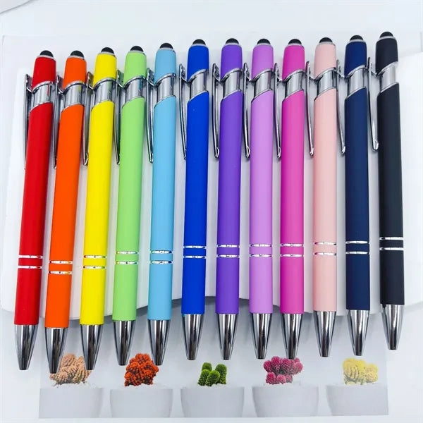 Soft-Touch Stylus Pen with Metal Barrel and Click Action