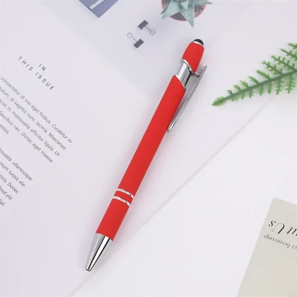 Soft-Touch Stylus Pen with Metal Barrel and Click Action