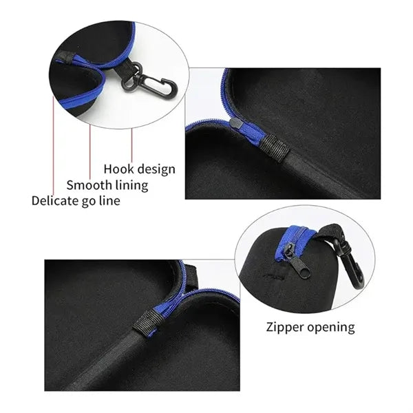Portable Travel Zipper Sunglasses Case with Hook