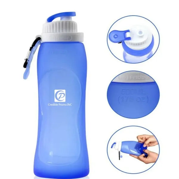 Collapsible Roll Up Folding Silicone Water Bottle