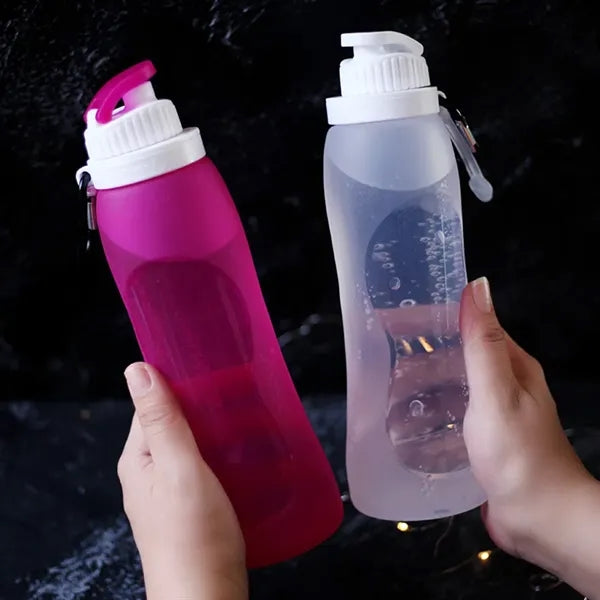 Collapsible Roll Up Folding Silicone Water Bottle