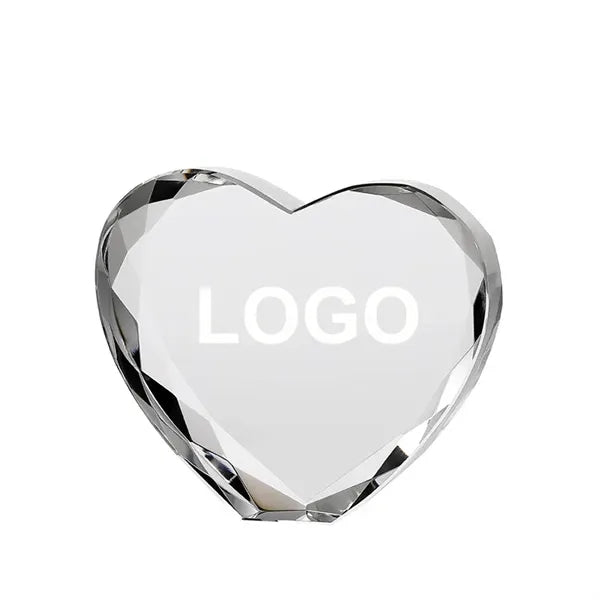Gem Cut Heart Shape Crystal Award