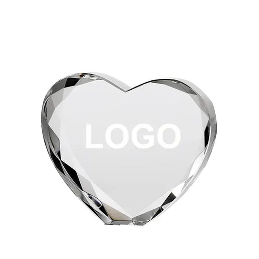 Gem Cut Heart Shape Crystal Award