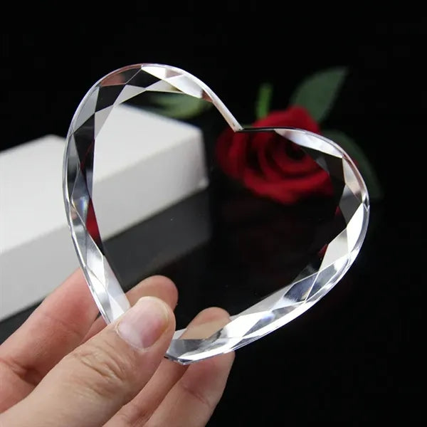 Gem Cut Heart Shape Crystal Award