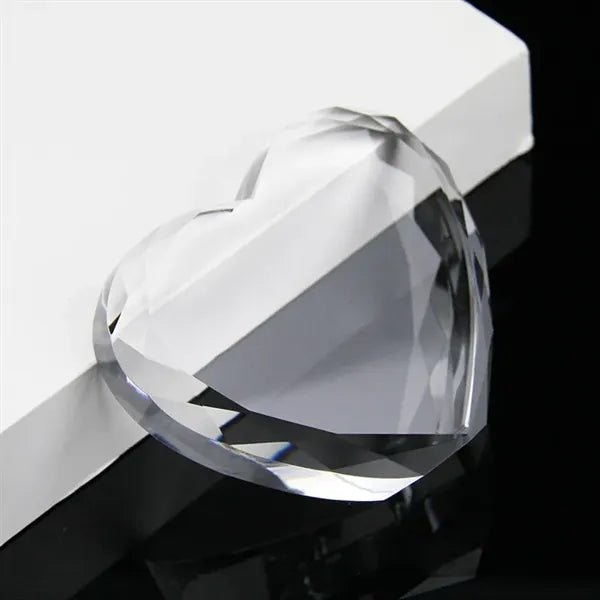Gem Cut Heart Shape Crystal Award