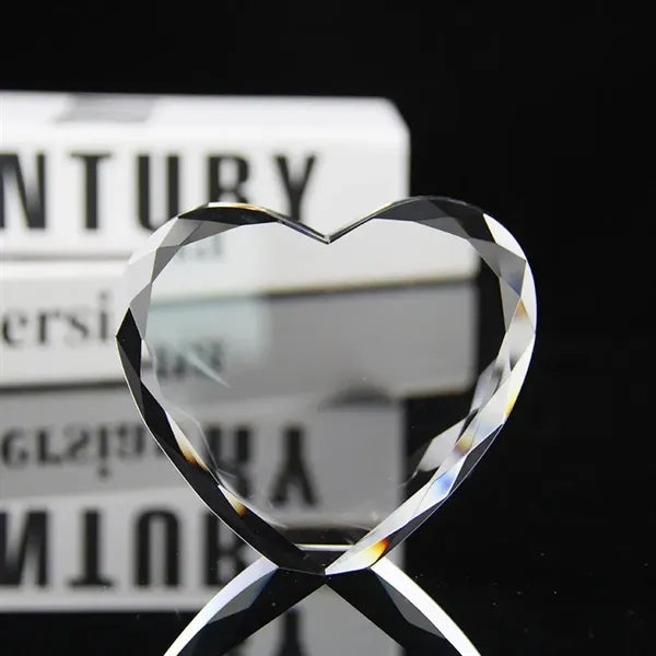 Gem Cut Heart Shape Crystal Award