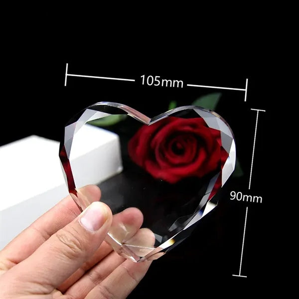 Gem Cut Heart Shape Crystal Award