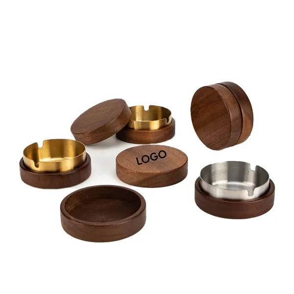 Wooden Ashtray with Lid