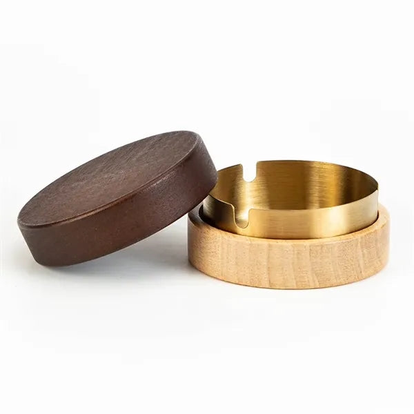 Wooden Ashtray with Lid