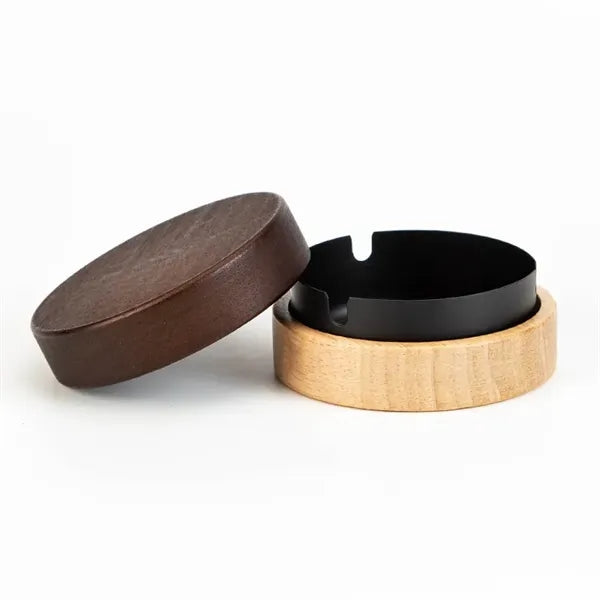 Wooden Ashtray with Lid