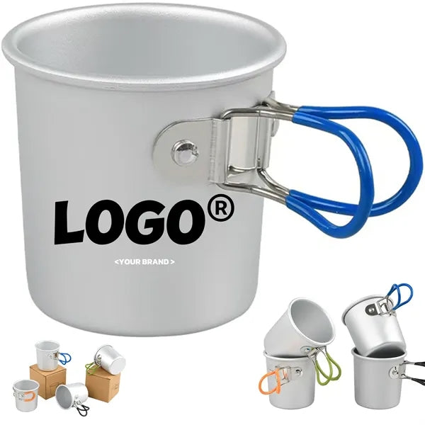 5oz Collapsible Handle Outdoor Aluminum Camping Mug