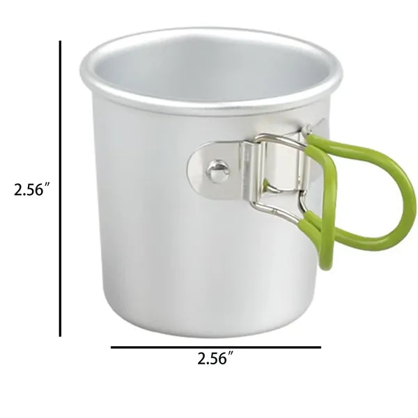 5oz Collapsible Handle Outdoor Aluminum Camping Mug