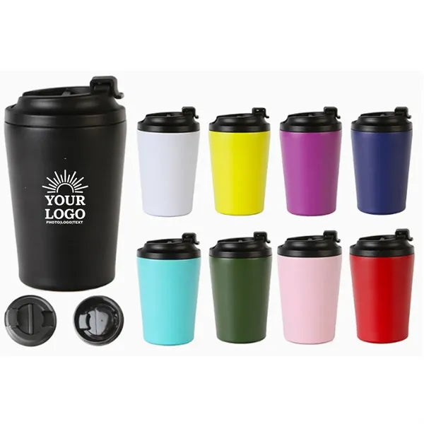 Vacuum Insulated Ceramic Coffee Tumbler With Lid