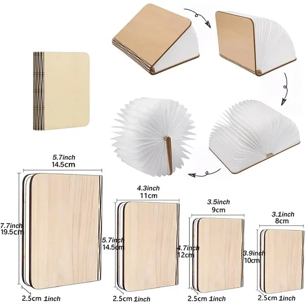 Mini Book Lamp Folding Mood Light 3.1*3.9"