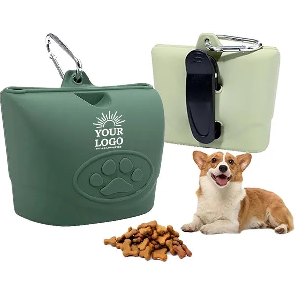 Silicone Dog Treat Pouch With Belt Clip And Carabiner