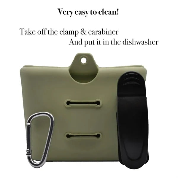 Silicone Dog Treat Pouch With Belt Clip And Carabiner