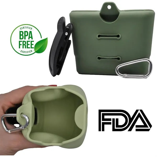 Silicone Dog Treat Pouch With Belt Clip And Carabiner