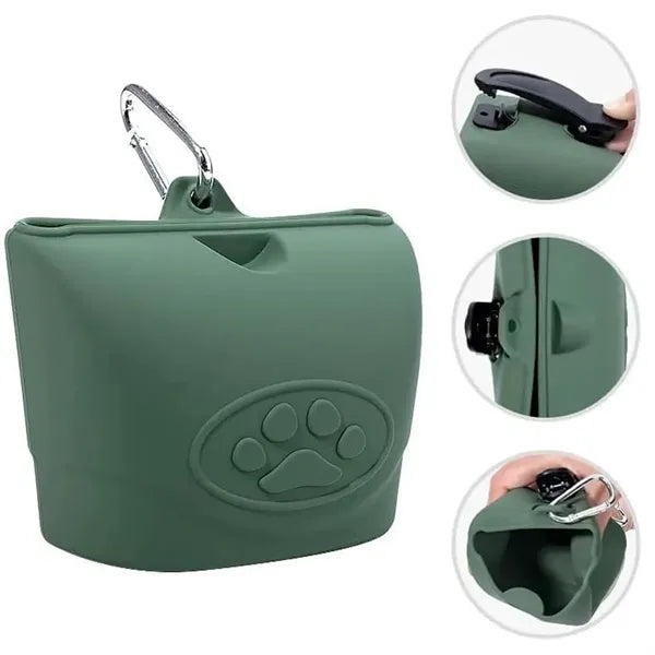 Silicone Dog Treat Pouch With Belt Clip And Carabiner