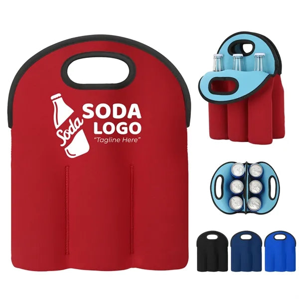 6 Pack Wine Bottle Neoprene Cooler Bag
