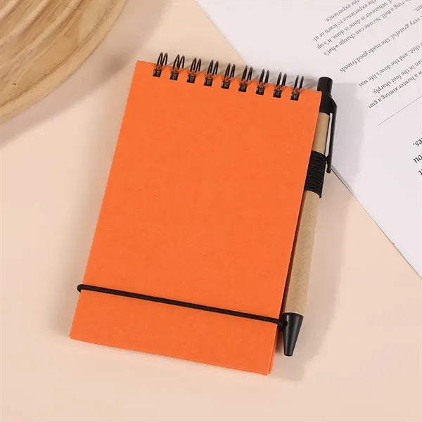 Solid Color Environmentally Friendly Note Pad With Pen