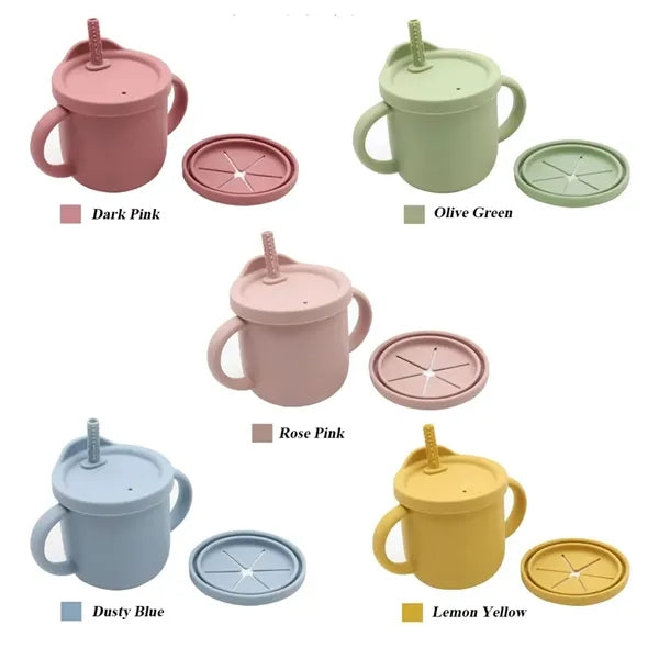 Silicone Baby Straw and Snack Cup